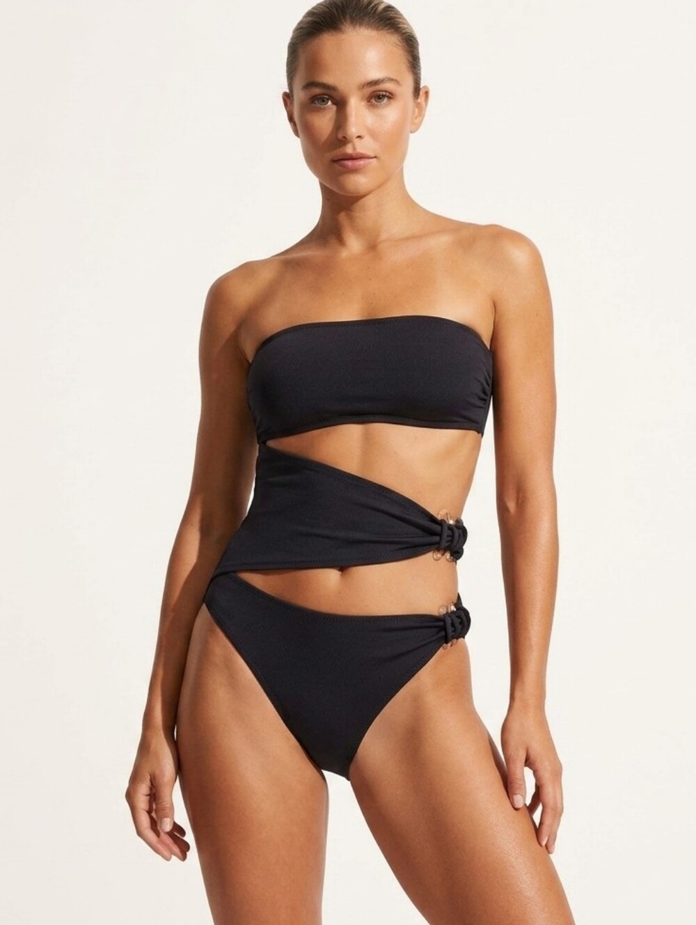 H&M Cutout One Piece Black Swimsuit Size Small
